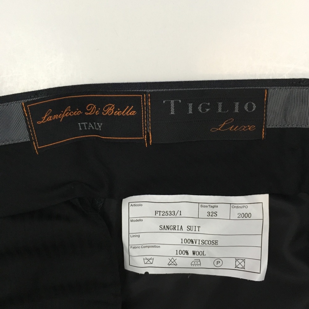 Tiglio mens suit 38s gray blue checks wool 2 piece nwt 2 button italy NWT ea0129 - Picture 8 of 8